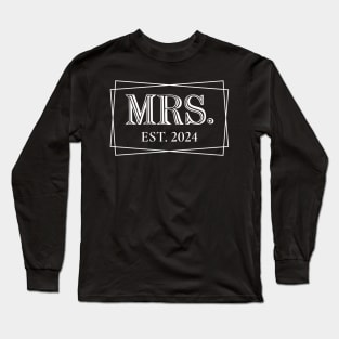 Mrs Est. 2024 Couples Matching Mr & Mrs Long Sleeve T-Shirt